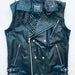 VEST JACKET HANDMADE Men Black Punk Silver Long Spiked Studded Leather Buttons Up Vest Silver Studs and Spikes Black Leather Studs Spike