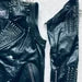 HANDMADE Long Spiked Studded Leather Jacket and Vest Two in One Removable Sleeves Mens Full Black Punk Silver Zipper Jacket Vest Studs Spike