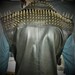 Gold Studded VEST JACKET HANDMADE Men Black Punk Silver Long Spiked Studded Leather Buttons Up Vest Golden Studs and Spikes Black Leather