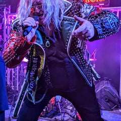 Gothic Women Bachelor's Party, Personalized Cow Skin Leather, Studwork Patches, Silver Studded Jacket, Clothing For Women, Fashion Wear,