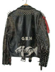 Women's Cone Studded Waist Belted, Biker's Fashion Citizen Fish Leather Jacket, Sex Pistol Misfit Patches, Personalized Gothic Jacket,