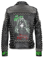 Long Metalwork Spiked Leather, Punk Rock Vampira Gothic Clothing, Outfit Men Steampunk Studded, Patches Cannibal Corpse, Biker's Jacket,