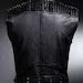 Black Leather VEST Black Studs HANDMADE Men Black Punk Silver Long Spiked Studded Leather Buttons Vest Black Studs and Spikes Black Leather
