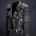Women'Spiked Punk Leather Jacket Rockers Style
