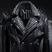 Hippie Spiked Leather Jacket Women Handmade Rocker Punk Clothing Silver Long Spiked Studded Leather Buttons Steampunk Clothing