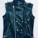 HANDMADE Long Spiked Studded Leather Jacket and Vest Two in One Removable Sleeves Mens Full Black Punk Silver Zipper Jacket Vest Studs Spike