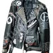 Brando Handmade Steampunk Heavy Metal Studded Real Leather Gothic Patches printing Party Leather Jacket