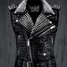 Women Silver Black Studded Belted Leather Vest, Silver Spike Studded Leather Brando Vest, Spiked Women Leather Vest Ladies Biker Jacket