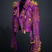 Magenta Punk Rock Leather Jacket – Men’s Custom Brando Moto Fit with Golden Spikes, Gothic Gangster Style & Studded Waist Belt