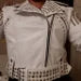 Handmade White Studded Leather Jacket Women Customized Made to Order Women's Silver Studded Genuine Leather Jacket Women White Spiked Jacket