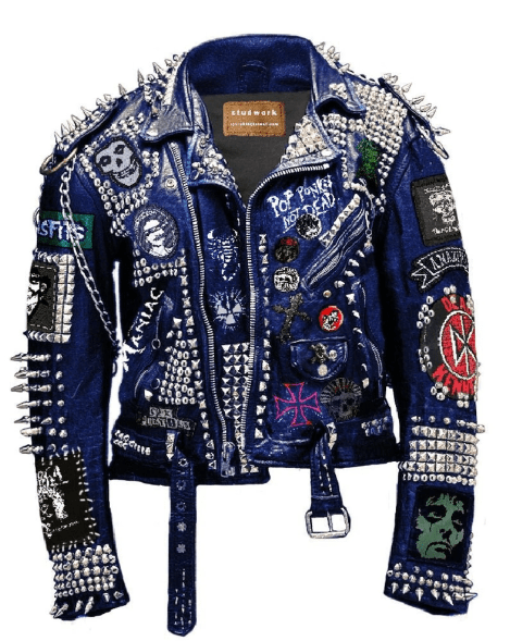 Customized Men's Multi - Studded Leather Punk Rock Jacket, Gothic Patchwork Fashion, Biker's Coat, Steampunk Fashion - Leather Admirer