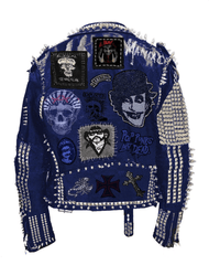Customized Men's Multi - Studded Leather Punk Rock Jacket, Gothic Patchwork Fashion, Biker's Coat, Steampunk Fashion - Leather Admirer