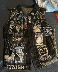 Personalized Punk Rock Leather Studded Style Vest, Gothic Patchwork Fashion Men, Biker's Jacket, Motorhead Party Wear Vest - Leather Admirer
