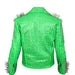 Men Green Studded Steam Punk Rockers leather Brando Jacket