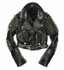 Men Steam Punk Leather Jacket, Men Black Leather Jacket, Rock men Steam Punk, Silver Studded Biker Jacket, Silver Long Spiked Jacket Belted