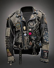 Metal Solid Spiked Studs, Men's Patches Gothic, Cannibal Corpse Leather Jacket, Personalized Pin Badges And Patches, Steampunk Jacket,