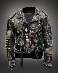Metal Solid Spiked Studs, Women's Patches Gothic, Cannibal Corpse Leather Jacket, Personalized Pin Badges And Patches, Steampunk Jacket,