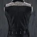 VEST JACKET HANDMADE Men Black Punk Silver Long Spiked Studded Leather Buttons Up Vest Silver Studs and Spikes Black Leather Studs Spike