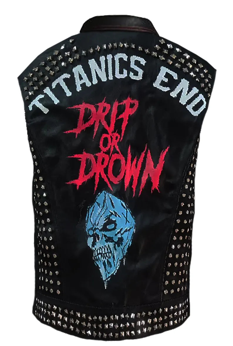 Classic Handmade Men Biker's Spikes Studded Punk Patches Gothic Vest Jacket