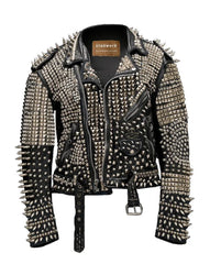 Metalwork Pins Spiked Heavy Studded Punk Rock, Gothic Fashion Cow Leather, Biker's Jacket Men, Steampunk Skull Patch, Personalized Outfit,