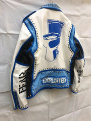 Men's Multi Color Brando Jacket, Genuine Cow Skin Leather Waist Belt Jacket, Punk Studded Jacket, Lapel Collar Shoulder Epaulets Jacket,