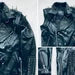 HANDMADE Long Spiked Studded Leather Jacket and Vest Two in One Removable Sleeves Mens Full Black Punk Silver Zipper Jacket Vest Studs Spike